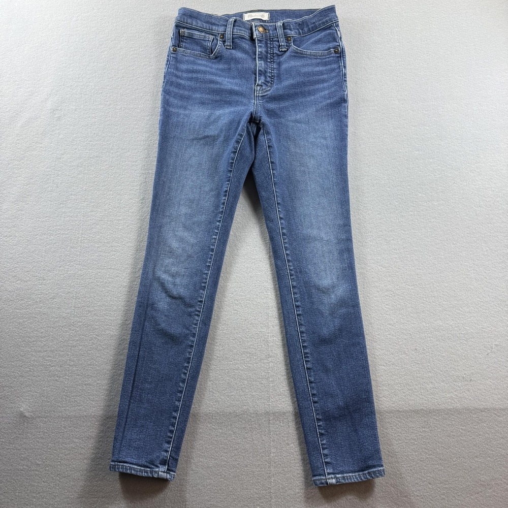 Madewell Mid Rise Skinny Jeans Womens 27 Blue Medium Wash Stretch Denim 26x27